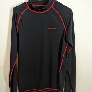 Black and red Long sleeve Medium Swim and Water Rash gaurd